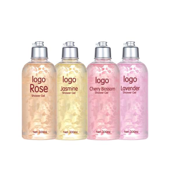 300ml OEM Skin Care Products Petal Perfume Cleansing Moisturizing Shower Gel