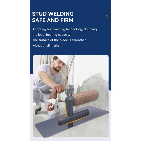 Stainless Steel Rubber Handle Trowel for Finishing Plaster Bricklaying Tasks and Jobs