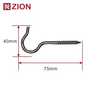 China ZCHK-04 FTTH Screw-in Hook Eye Bolt | Ceiling Hook Screw Hanger with Open Hook Design on sale