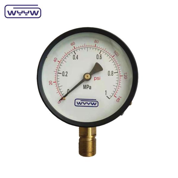 Bourdon tube 100mm 10bar 7bar air maometer G1/2" 1.6%FS lower connection dry
