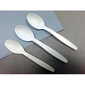 5.5/6/6.6 Inch Biodegradable Corn Starch Spoons Eco Friendly Durable And Heat
