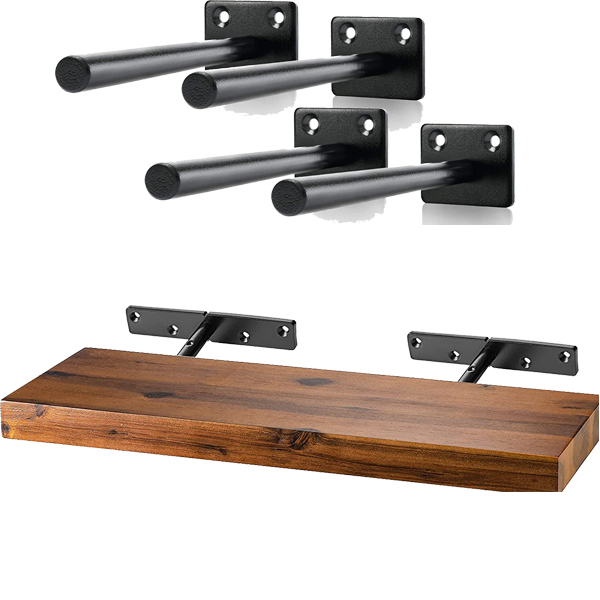 Standard Industrial Decor Iron J Hook Brackets Wall Angel Corner L Bracket with Lip