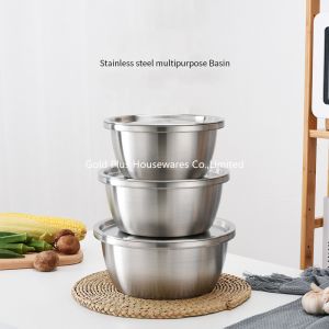 China 4cm Cheap kitchen utensil metal stainless steel 304 mixing bowl different sizes soup deep basin on sale