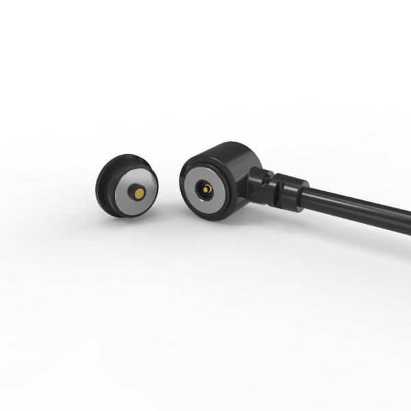 Quality 12V 2A Magnetic Pogo Pin Connector with Black HTN Housing and TPE Cable Spring Force 60g±10g Cable Length 1000mm wholesale