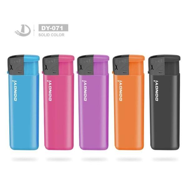 EU Standard Electric Lighter with Solid Color from Model NO. DY-071 8.0*2.49*1
