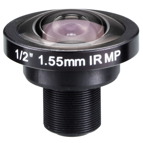 Quality 1/2" 1.55mm 5Megapixel S-mount M12 Mount 185degree IR Fisheye Lens, 5MP Panoramic camera lens wholesale