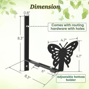 Wall Mount Window Box Bracket with Adjustable Butterfly Design and Customized
