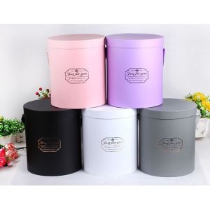 Luxury Custom Made Round Cardboard Boxes for Roses Packaging Accepting Custom