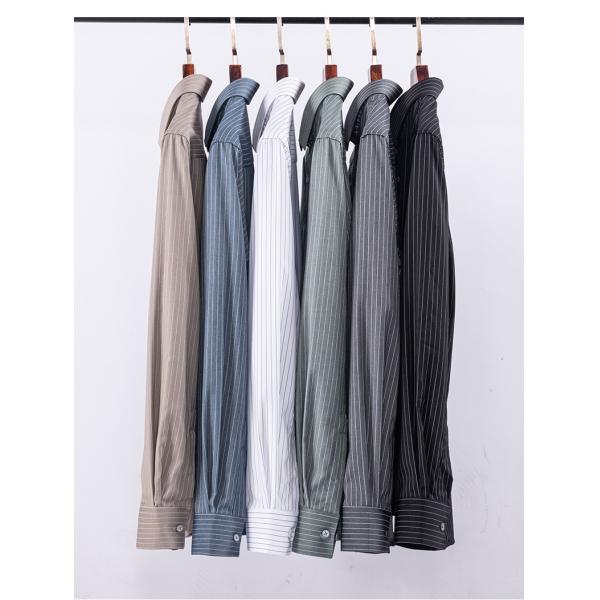 Comfortable Non-Iron Shirts LCBZ Men's Bamboo Fiber Printed Long Sleeve Casual Shirt