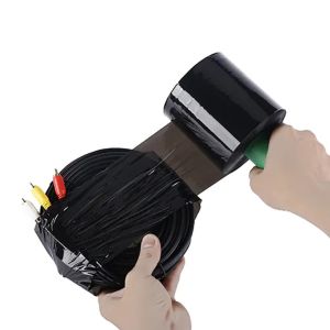 Black Mini Handheld LLDPE packing stretch wrap Film With Rotating Handles