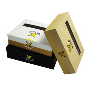 PVC PET Underwear Window Box Packaging Printing Matt Black Cardboard Drawer