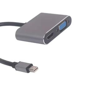 Cheap Mini DP Displayport To HDMI + VGA HDTV Audio Video 1080 P Cable Adapter PVC Computer Monitor Projector Converter Connector Camera DVD Player for sale