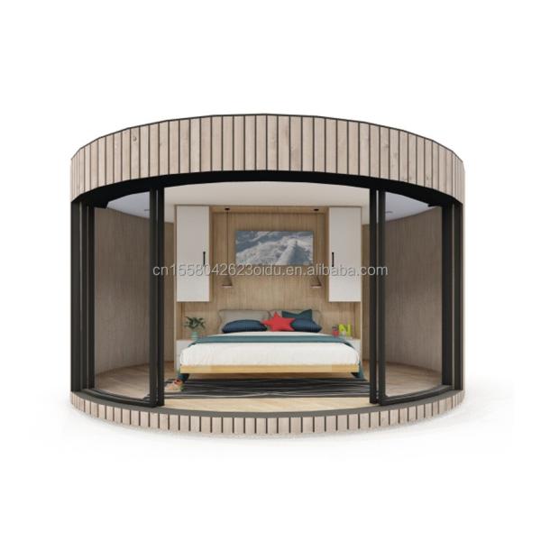 Galvanized Steel Square Tubes Structure Wooden Round House CE Luxury Modern