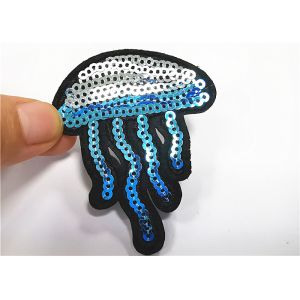 Bright Color Sequin Embroidery Patches Small Size Sequin Iron On Appliques
