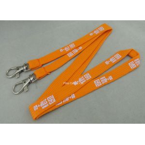 Custom Promotional Polyester Printing Lanyards , Tube Lanyard With Solid Color