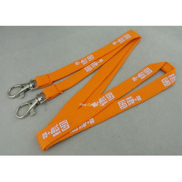 Custom Promotional Polyester Printing Lanyards , Tube Lanyard With Solid Color