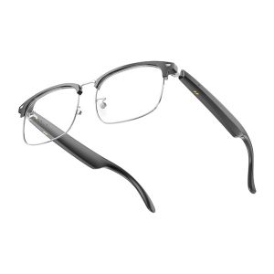6 Hours Bluetooth 5.3 Ultralight Smart Wireless Glasses For Call Black Silver