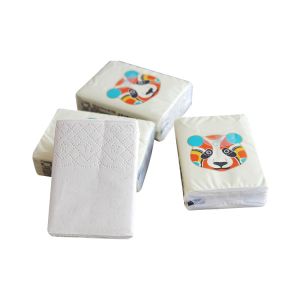 China Mini Pocket Disposable Facial Tissue Unbleached Virgin Bamboo Pulp Material on sale