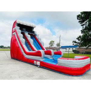 Red Adult Inflatable Water Slides For Pool Backyard Wholesale Palm Tree Bouncing