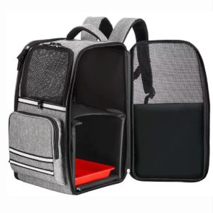 China Portable Outdoor Breathable Pet Backpack Foldable Double Layer on sale