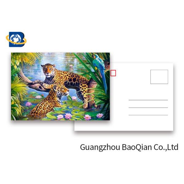 Customized Size 3D Lenticular Postcards Wild Animals Pattern Pictures UV