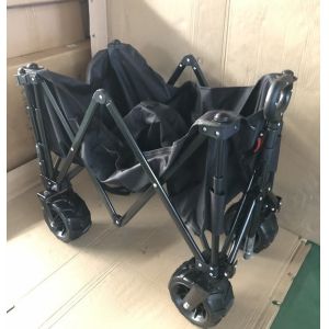 Multipurpose Foldable Wagon Cart Outdoor 7 Inch PU Fold Up Wagon Rear Opening
