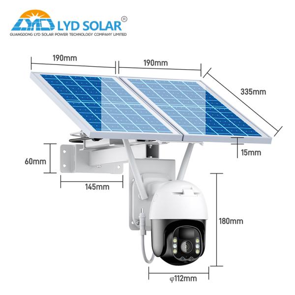 LCD Monitor 4G Solar Security Camera Digital Photovoltaic Off Grid Security