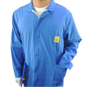 Cleanroom Lab Blue White Static Dissipative ESD Smock