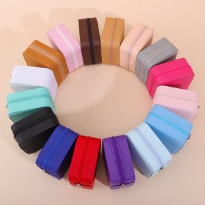 Floating Effect PU Leather Jewelry Box , Zipper Travel Jewellery Case Multi