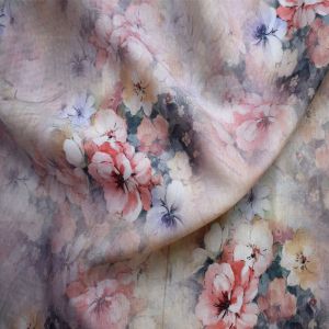 Floral Pattern Soft Tulle Fabric Tencel Printed Pure Cotton Printed Sleepwear