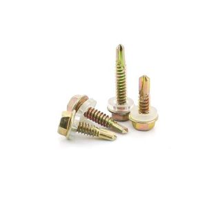 GB/T15856.4 Color Zinc Hexagon Flange Drilling Screw With Tapping Screw Thread