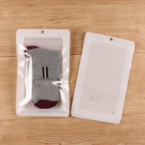 OPP CPP White Clear Resealable Zipper Plastic Pouches for Makeup tools