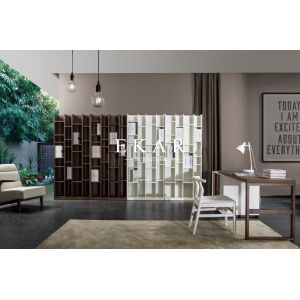 High Quality Walnut Veneer Wooden Bookcase Bookshelf KSL-BK001