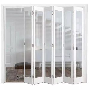 Exterior Customized Plastic Folding Door UPVC Frame Glass Accordion Design