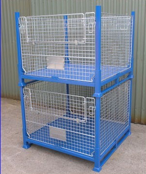 Quality collapsible basket wire mesh container pallet steel wire metal mesh metal mesh storage bins wholesale