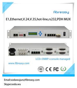 E1,100M,1000M,V.35,V.24,RS232,RS422,RS485 hotline multi-service PDH Mux with LCD SNMP Console network management