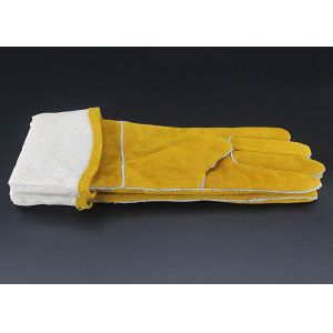 Durable Heat Resistant Welding Gloves , Cow Split Leather Welding Safety Gloves