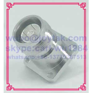 Cheap 4.3-10 connector female solder type with flange square All brass made VSWR 1.15 50ohm PTFE dielectric silver plated pin for sale