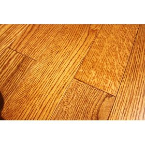 Red oak solid hardwood flooring, smooth surface with color butter rum