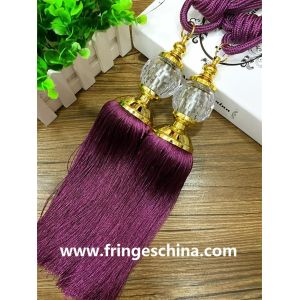Cheap Fashion custom long tassel fringe trimming for curtain attractive tieback hanging ball for sale
