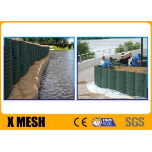 Galvanized Wire Welded Hesco Bastion Wall With Green Geotextile For Defence Wall