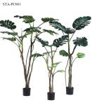 Small Size Artificial Decorative Trees Split Philodendron Monstera Tree In Green