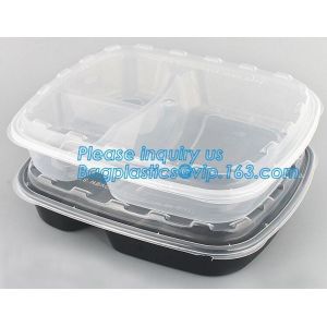 White Round Plastic PP Food container bento box heated disposable microwave