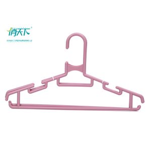 China Betterall Curved Garment Usage Plastic Material Pink Plastic Hangers on sale