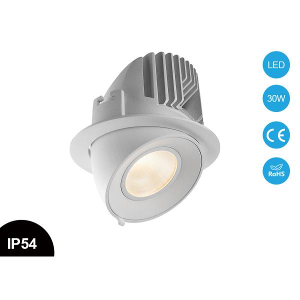 IP54 30W Adjustable Ceiling Recessed Dimmable COB Gimbal Led Downlight Wall