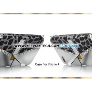 iphone 4S back covers 42232 Xcase - Chain Handle Rhinestone Leopard Case with