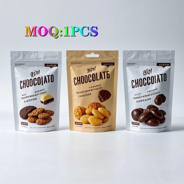 Quality Plastic Packaging Bag With Luxury Window For Nut Chocolate Candy Sweets Pouch Bag With Child Proof Zipper wholesale