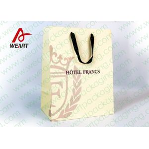 China Customized Art Paper Bags , Surface UV Spoting Sturdy Gift Bags With Cotton Ribbon on sale