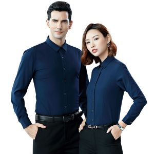 China Covered Button Closure Shirts for Men and Women Custom Logo Casual Office Wear Plus Size on sale