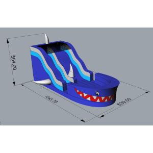 Blue Shark Giant Inflatable Slide UV - Resistance Digital Printing